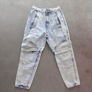 DOPE 80s acid wash denim barrel jeans by Gitano - Waist 29-31" - light acid wash
